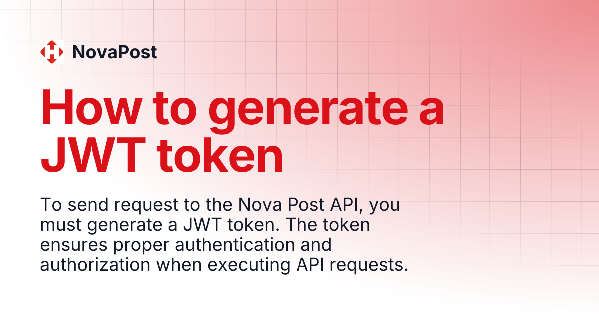 How to generate a JWT token | Getting Started | NovaPost